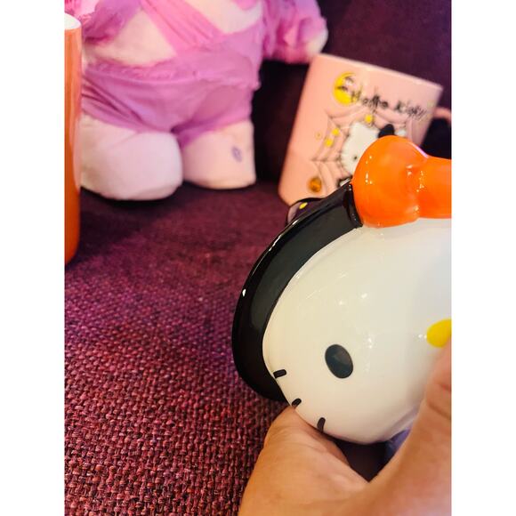 Halloween Hello kitty purple mummy  ,2 mugs , witch ceramic hello kitty cat - Picture 8 of 10